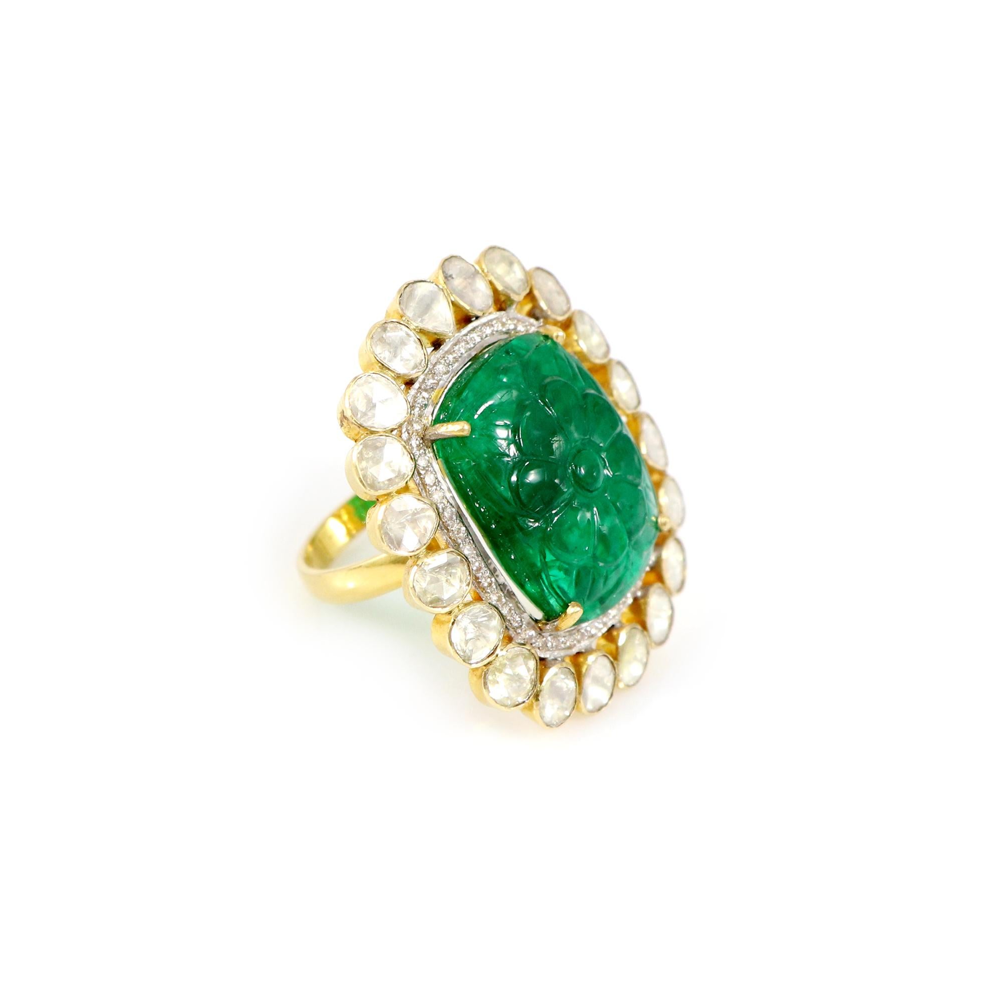 Uncut Zambian Emerald Ring 0142 For Sale