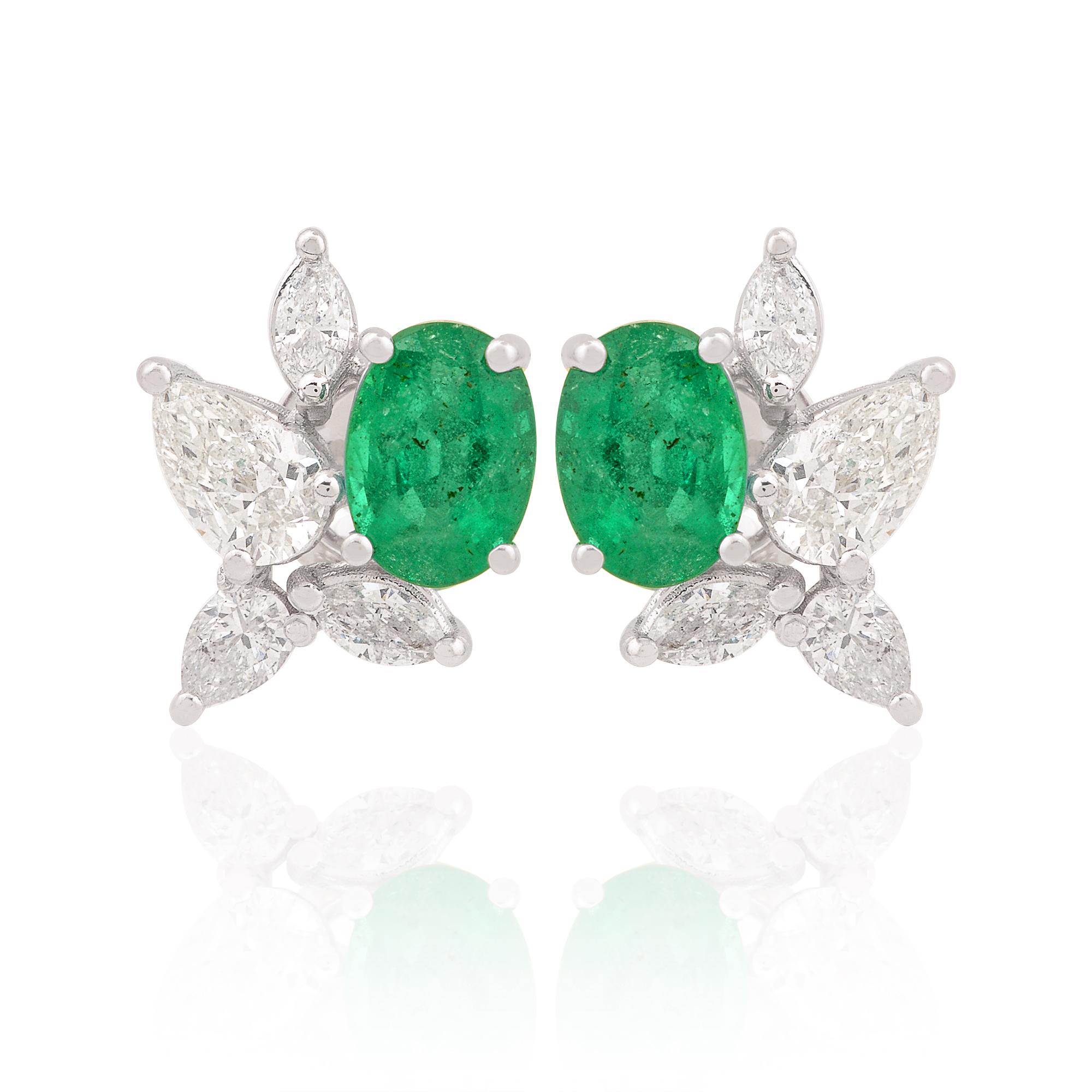 Item Code :- SEE-1656J
Gross Wt :- 3.68 gm
18k White Gold Wt :- 3.17 gm
Diamond Wt :- 1.10 Ct ( AVERAGE DIAMOND CLARITY SI1-SI2 & COLOR H-I )
Emerald Wt :- 1.47 Ct
Earrings Size :- 13x11 mm approx.
✦ Sizing
.....................
We can adjust most