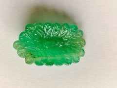 59.41 Carat Zambian Natural Emerald Hand Carving Peacock Loose Gemstone