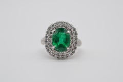 Zambian Oval Emerald Ring 3.93 Carats Insignificant C.Dunaigre Certified Unworn