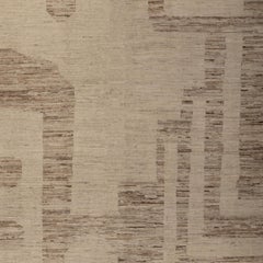 abc carpet Zameen Beige and Cream Modern Wool Rug - 5'11" x 9'4"