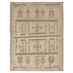abc carpet Zameen Beige and Grey Tribal Wool Rug - 11' x 14'