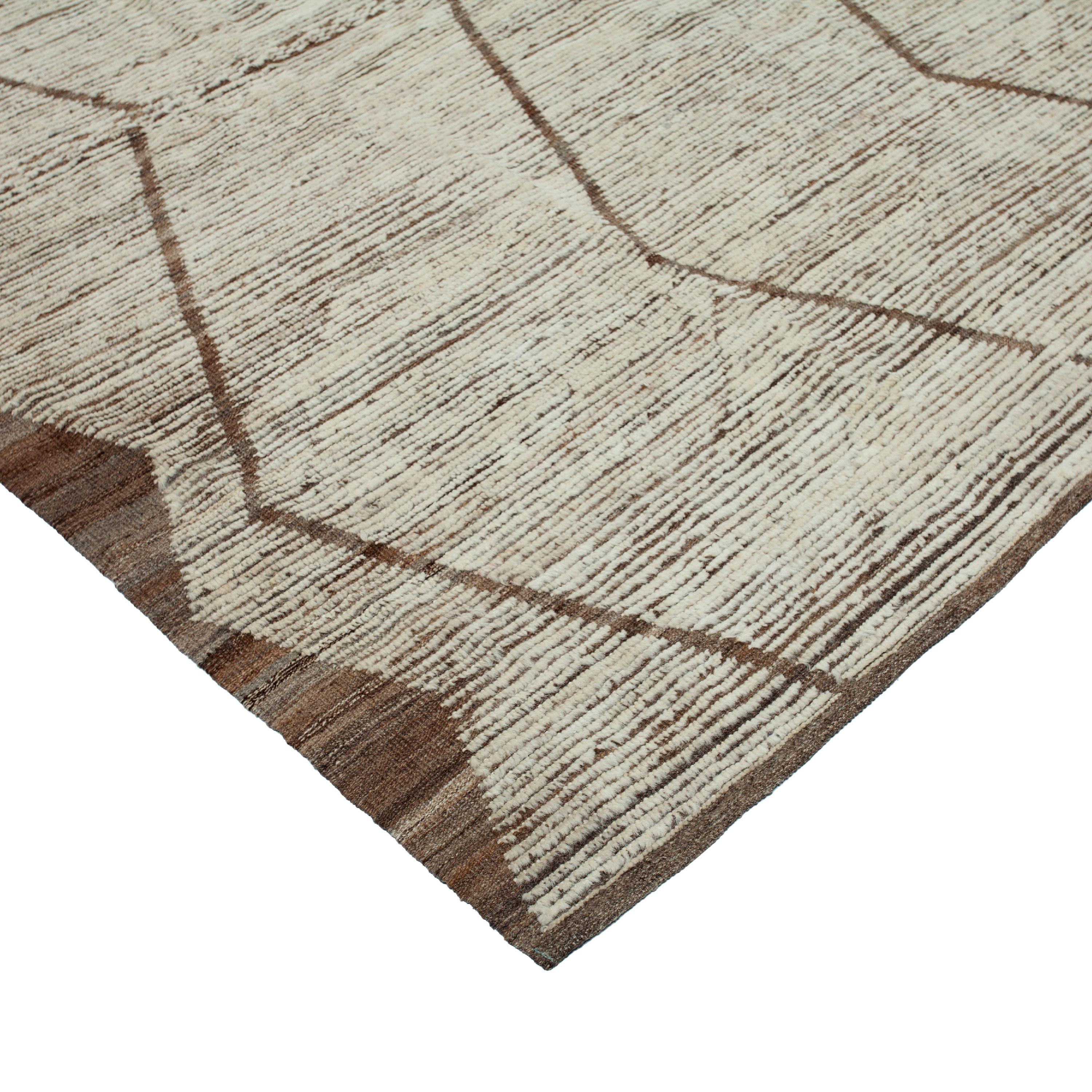 Mid-Century Modern abc carpet Zameen Beige Geometric Modern Wool Rug - 10'2