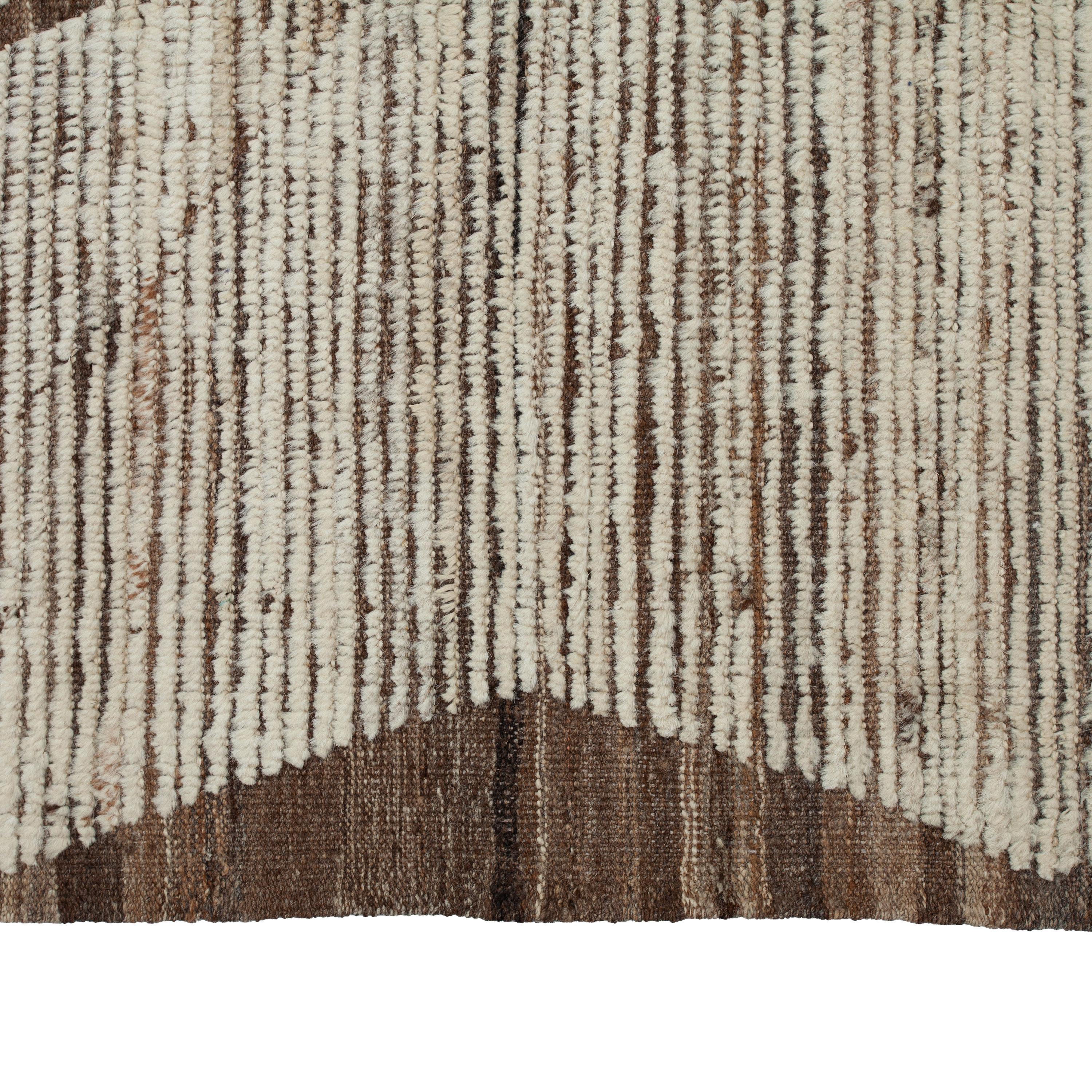 Hand-Knotted abc carpet Zameen Beige Geometric Modern Wool Rug - 10'2