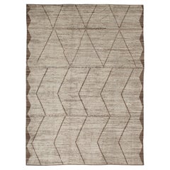 abc carpet Zameen Beige Geometric Modern Wool Rug - 10'2" x 14'2"