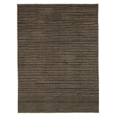 abc carpet Zameen Black and Beige Geometric Wool Rug - 11'8" x 15'8"