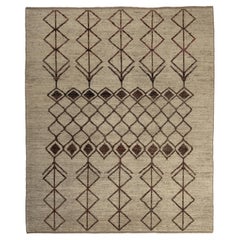 abc carpet Tapis en laine tribale Zameen Brown et Beige - 8'11" x 9'10".