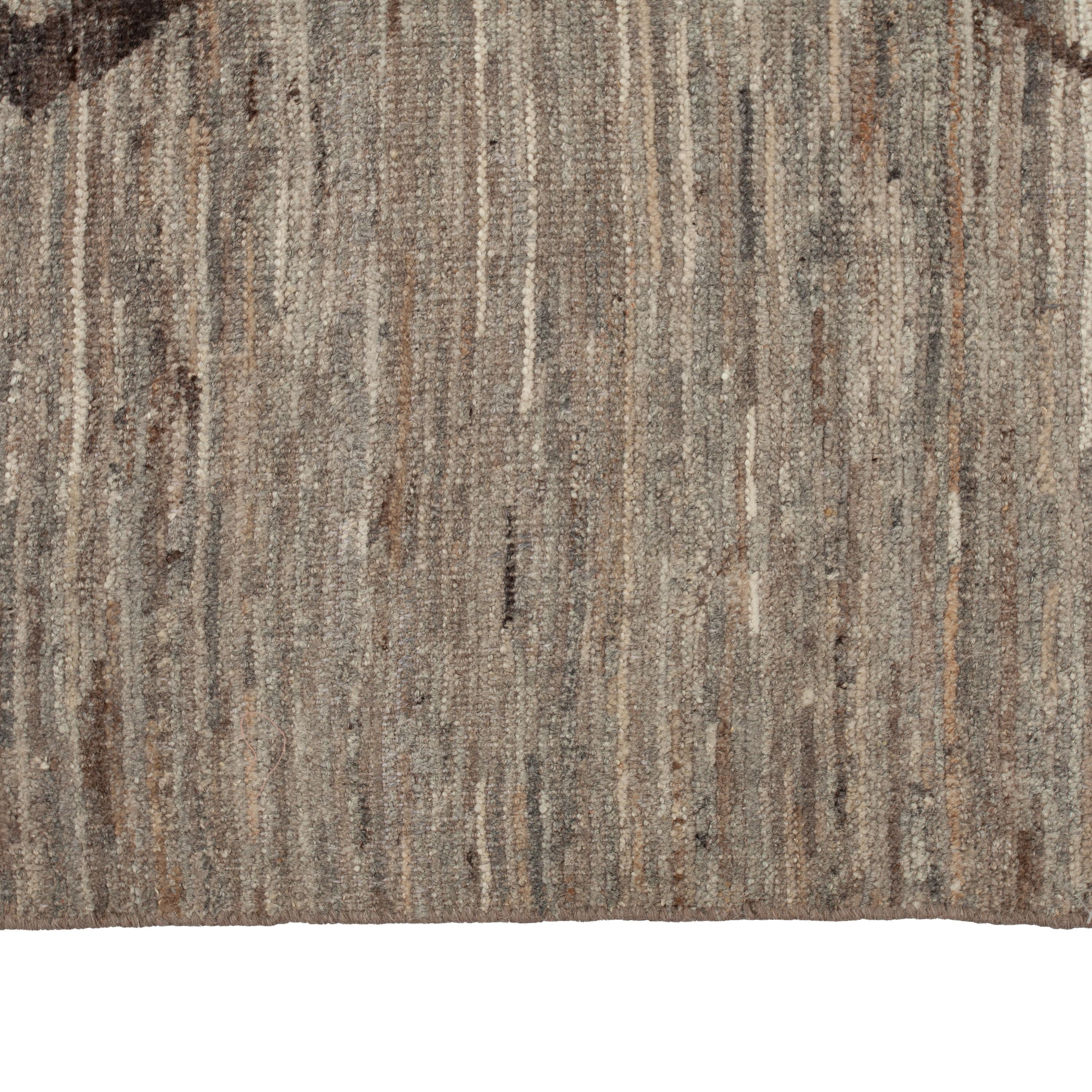 Afghan abc carpet Zameen Brown Geometric Modern Wool Rug - 10'4