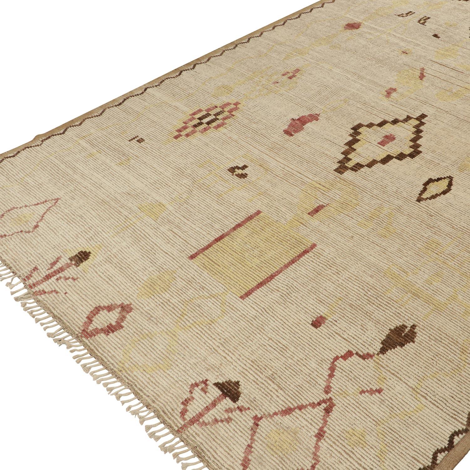 Hand-Knotted abc carpet Zameen Geometric Moroccan Rug 9'11