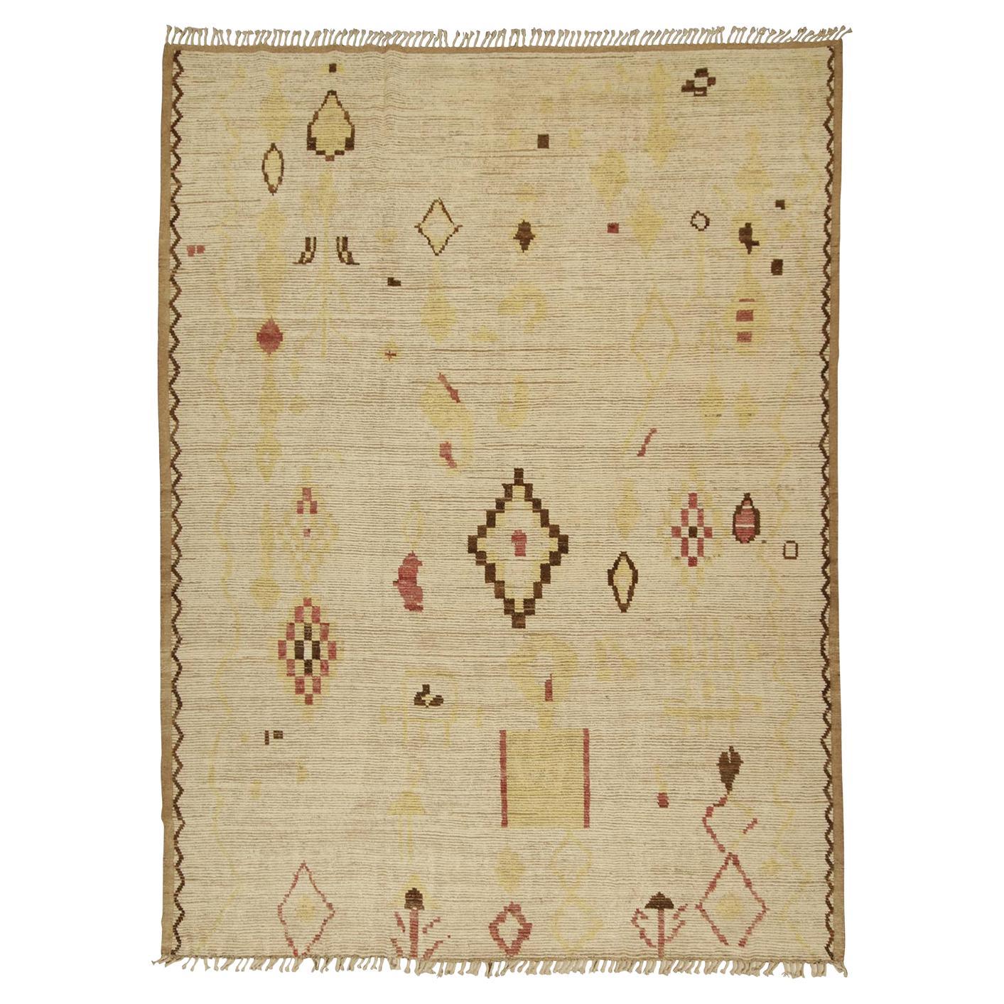 abc carpet Zameen Geometric Moroccan Rug 9'11" x 13'4" For Sale