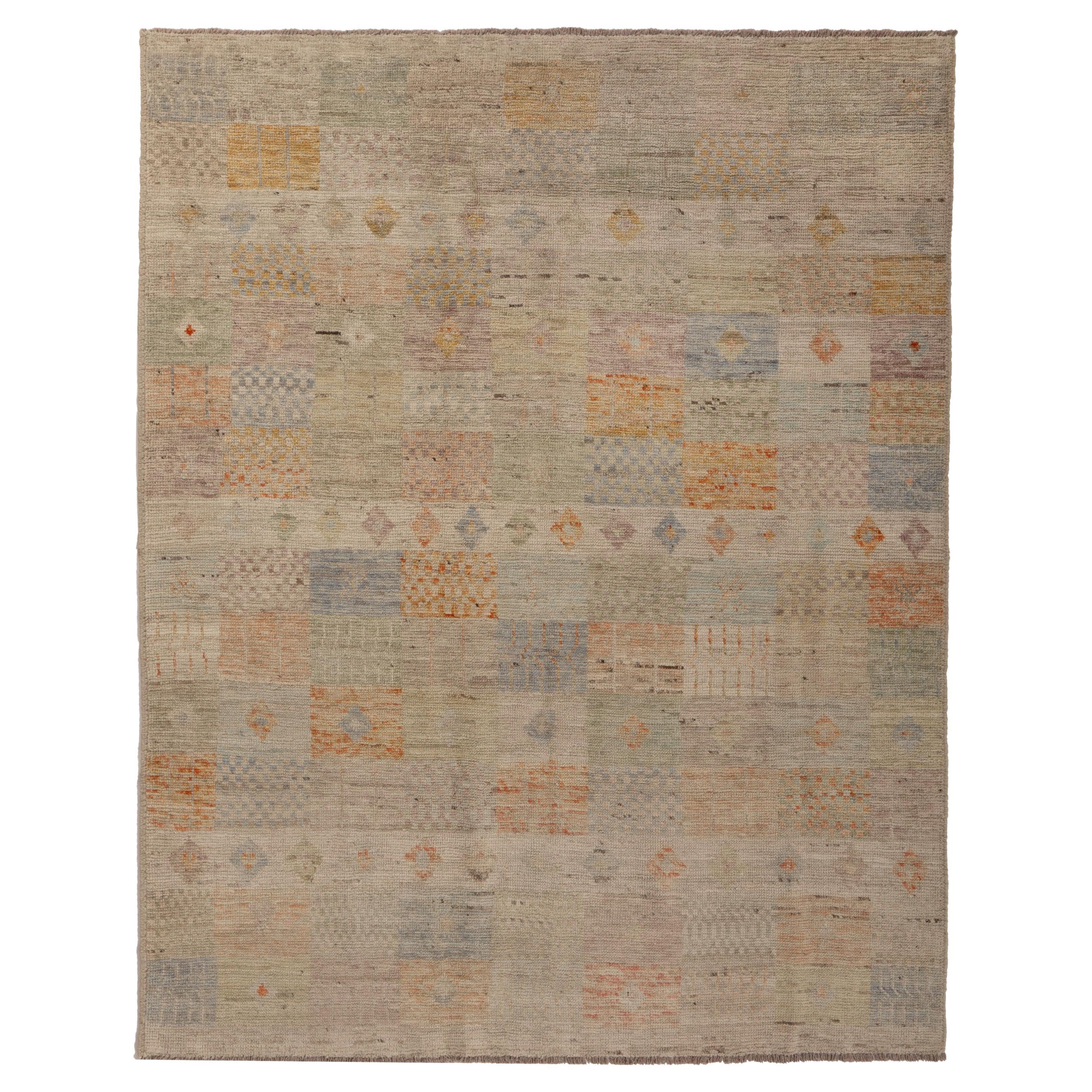 abc carpet Zameen Geometric Wool Rug - 5'3" x 6'6" For Sale