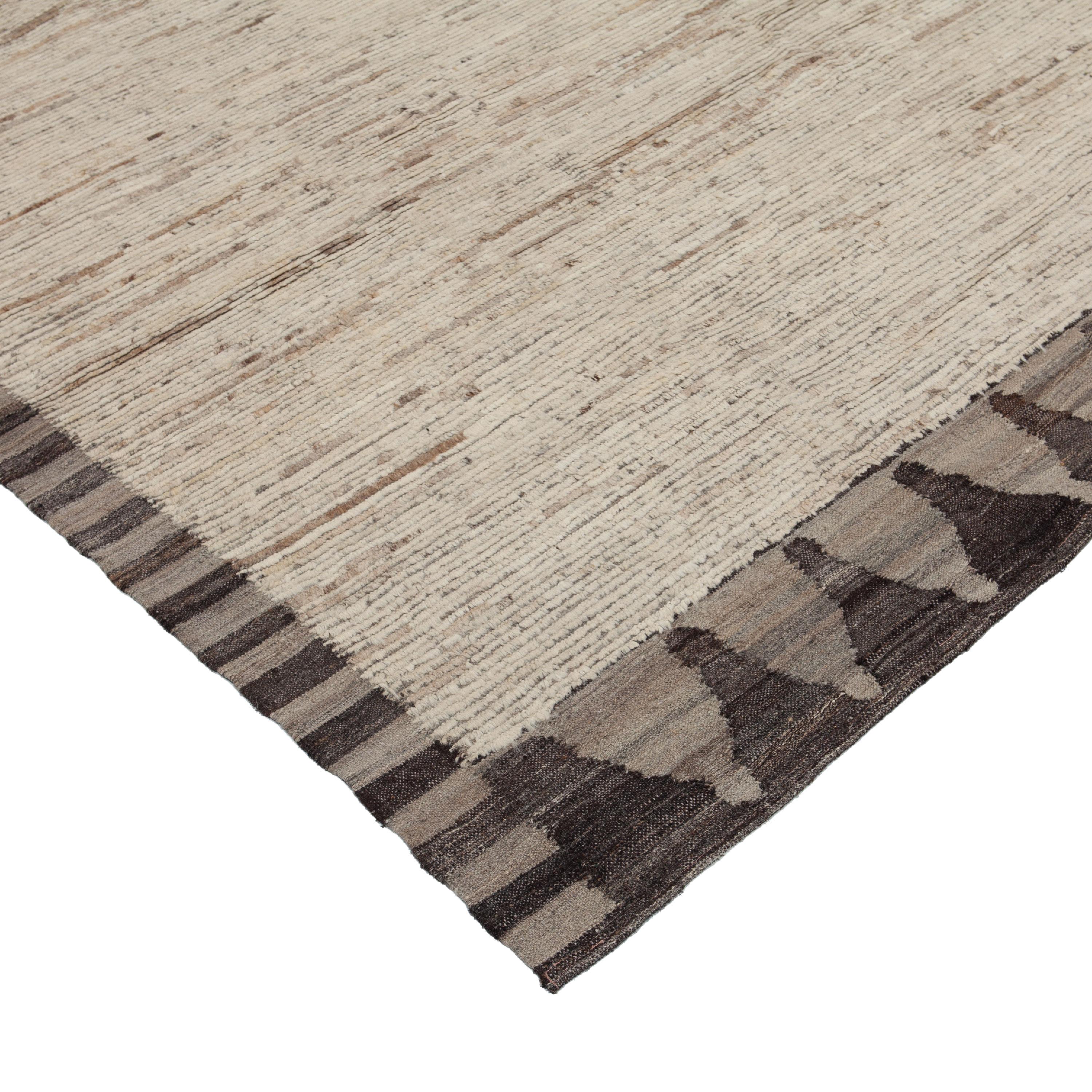 Mid-Century Modern abc carpet Zameen Modern Geometric Bordered Wool Rug - 9'7