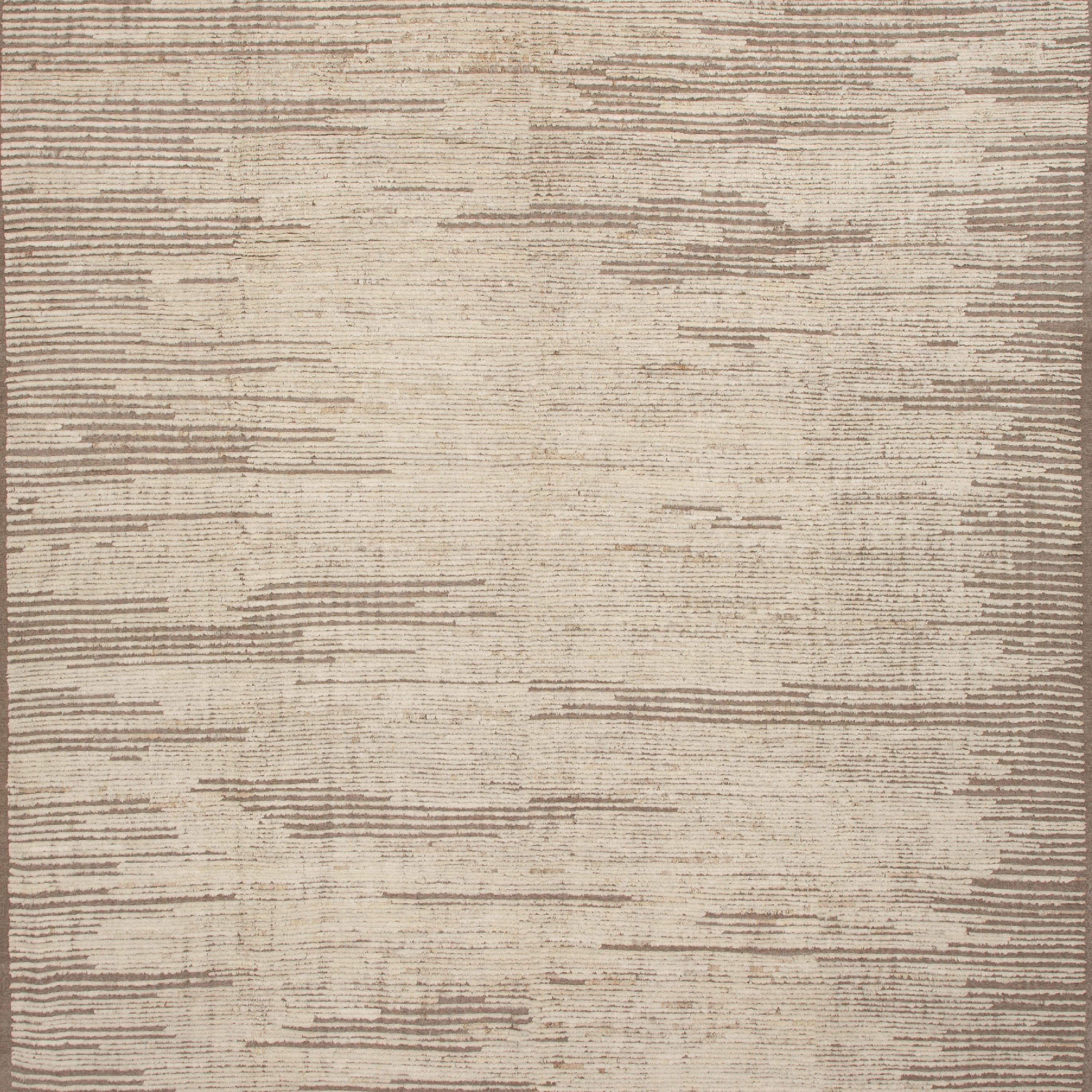 Inspired by the grounding foundations of Earth's natural colors and pure materials, this Zameen Multi Abstract Modern Wool Rug - 12'11