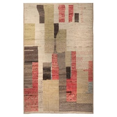 Zameen Multicolored Modern Wool Rug - 6' x 9'