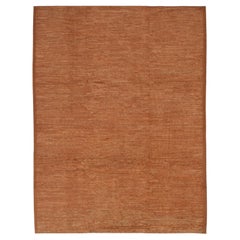 abc carpet Zameen Orange Solid Modern Wool Rug - 9'4" x 12'