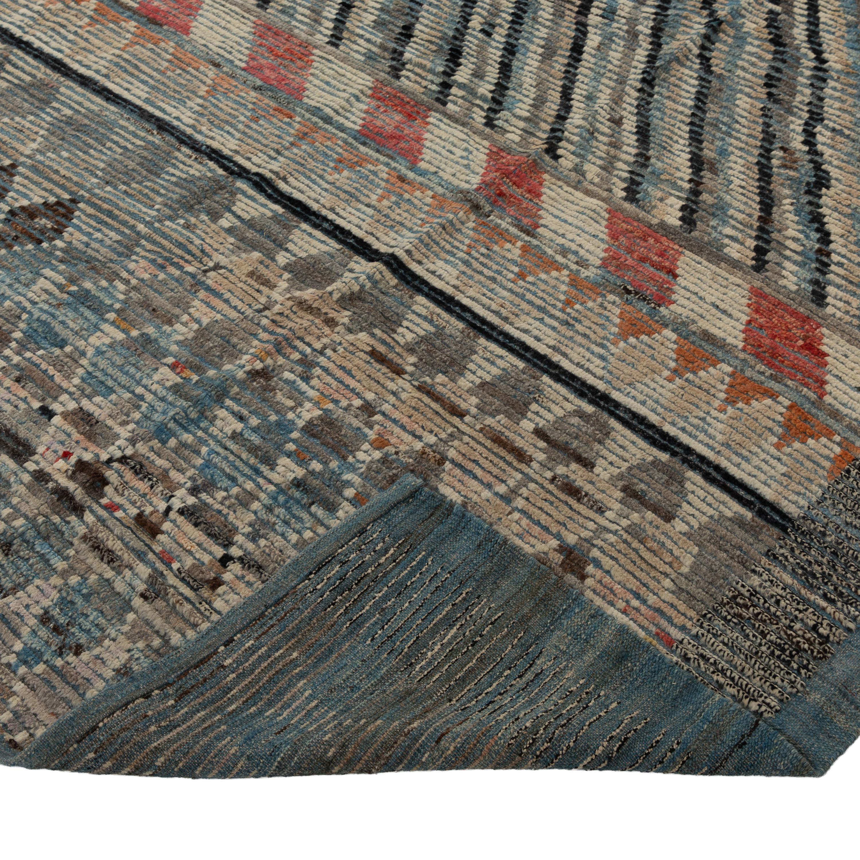 Afghan abc carpet Zameen Patterned Modern Wool Rug - 11'3