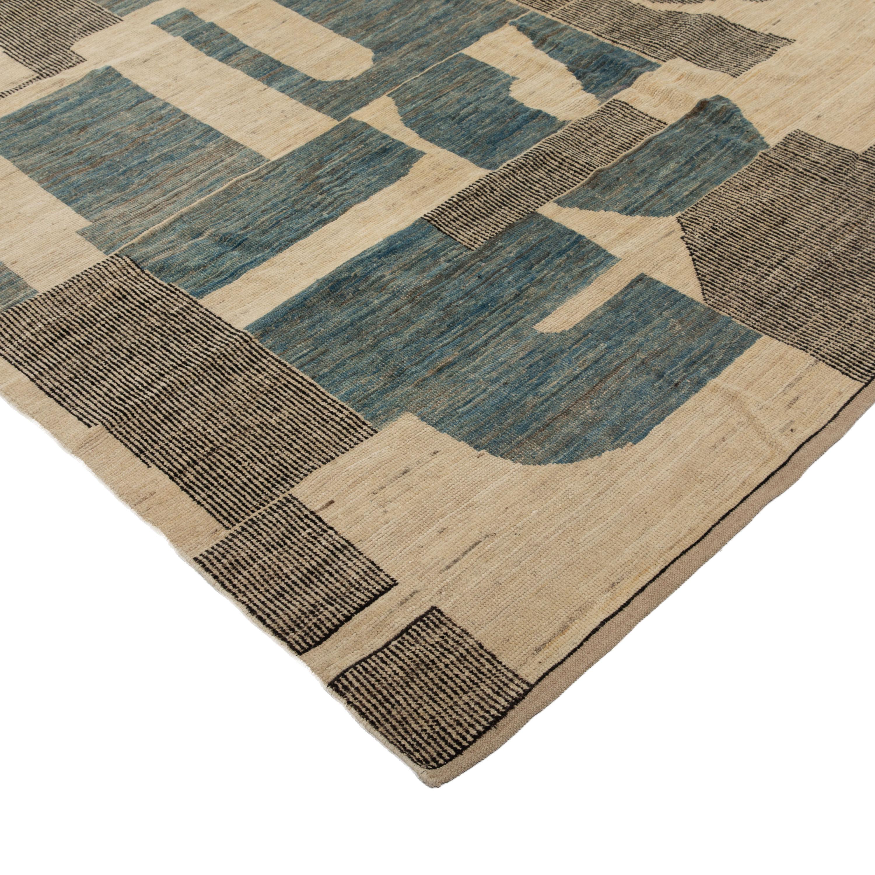 Mid-Century Modern abc carpet Zameen Patterned Modern Wool Rug - 12'5