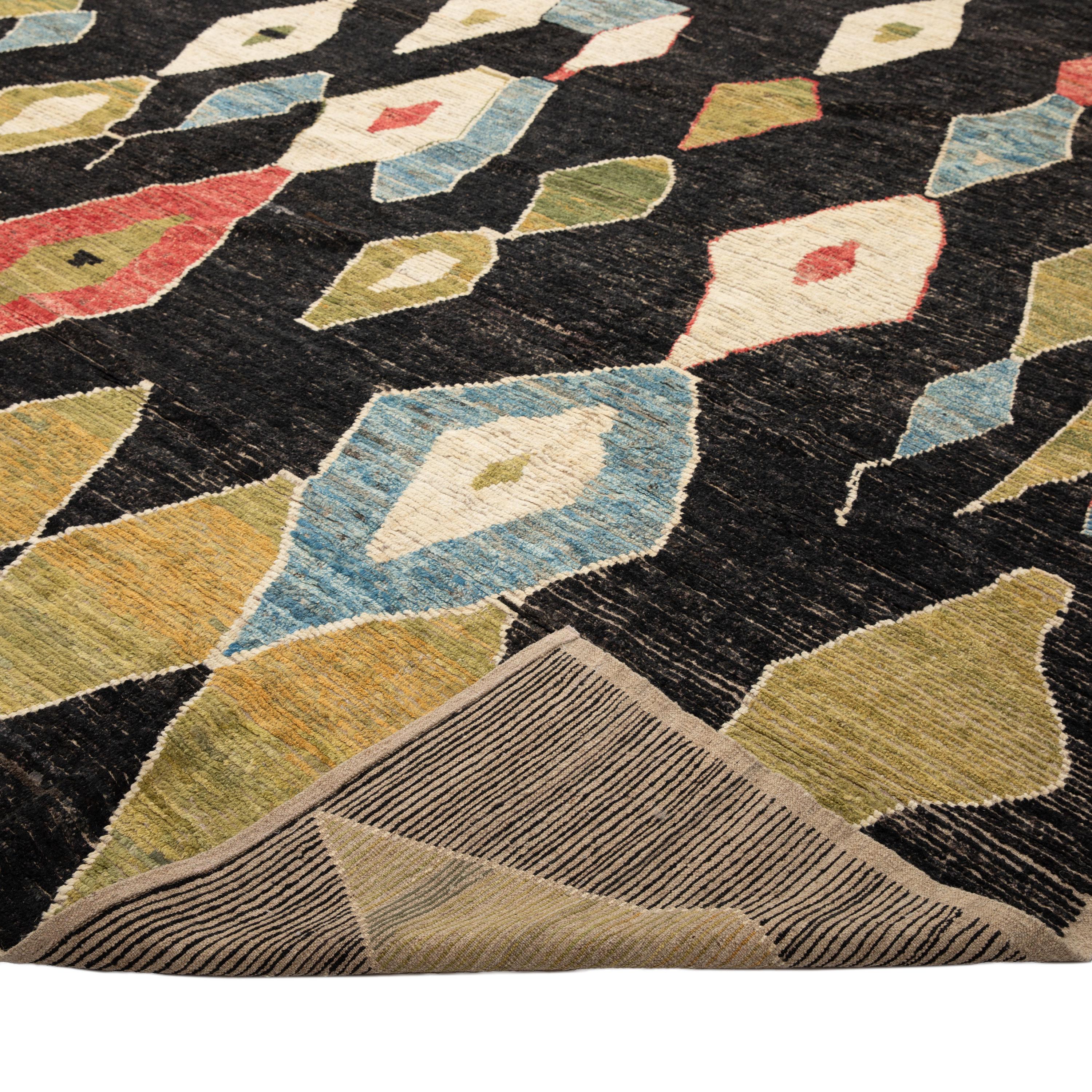 Afghan abc carpet Zameen Patterned Modern Wool Rug - 14' x 19'3
