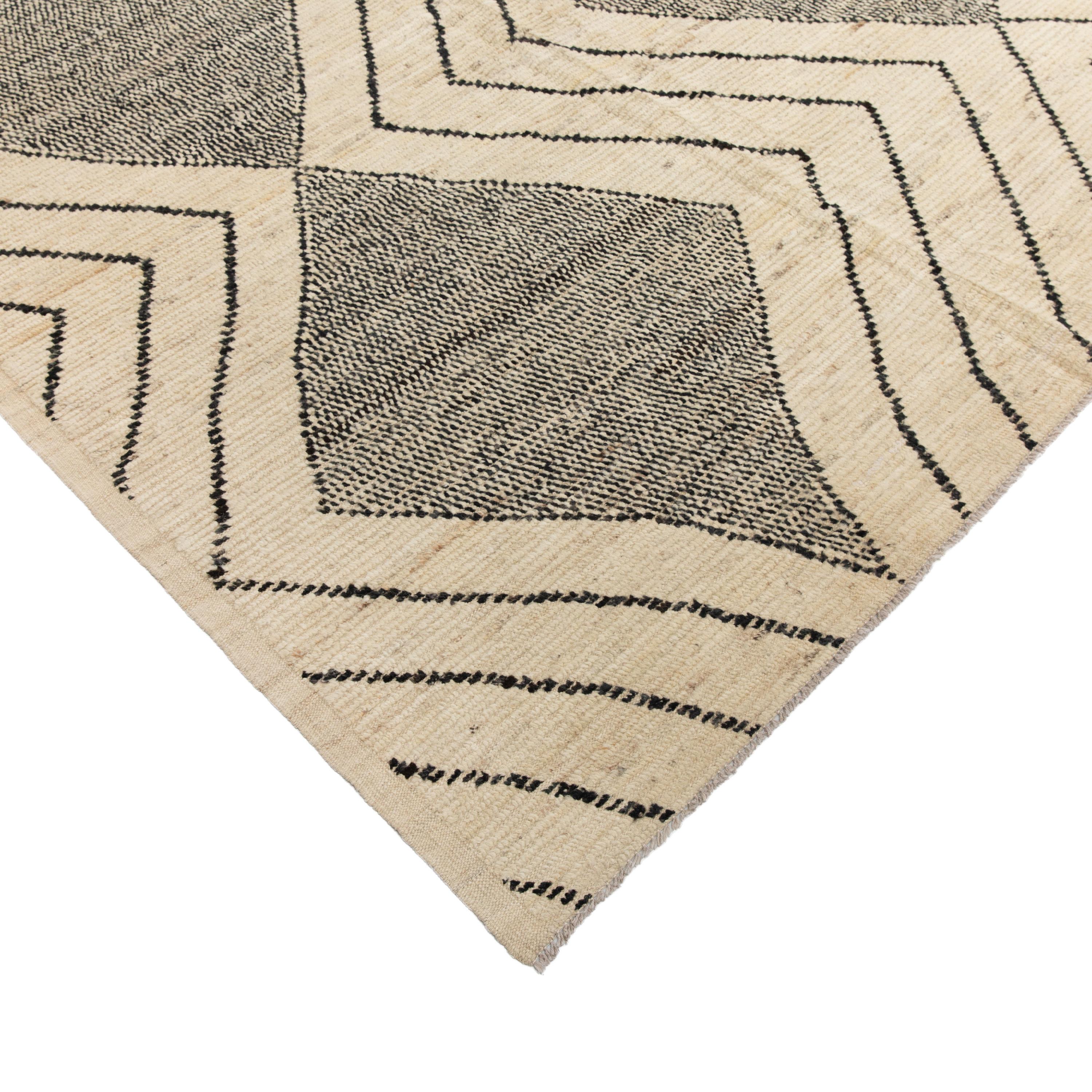 Mid-Century Modern abc carpet Zameen Patterned Modern Wool Rug - 14'6