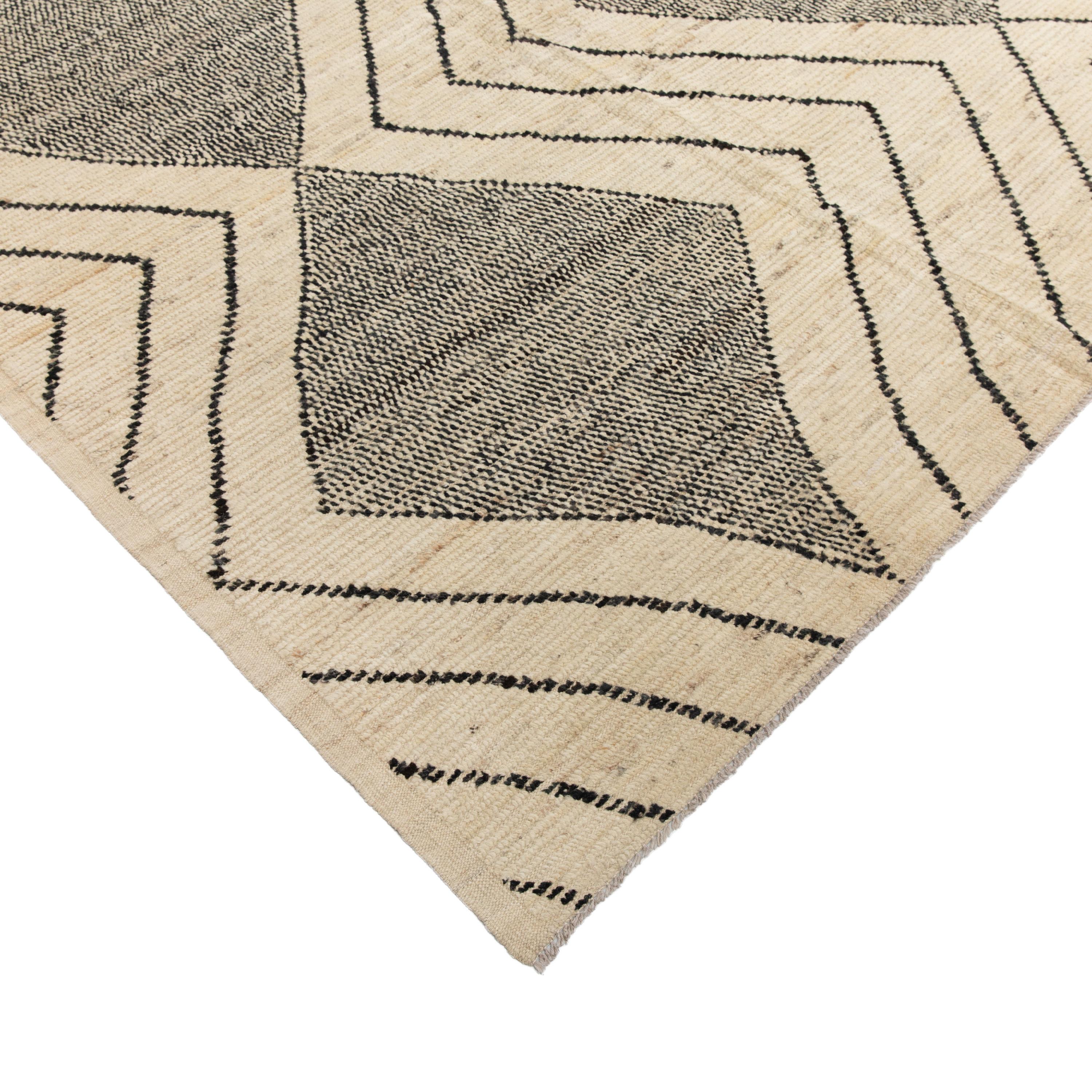 abc carpet Alfombra moderna de lana estampada Zameen - 14'6