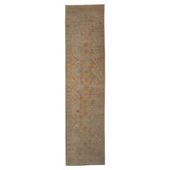 Zameen Patterned Modern Wool Rug - 3' x 12'8"