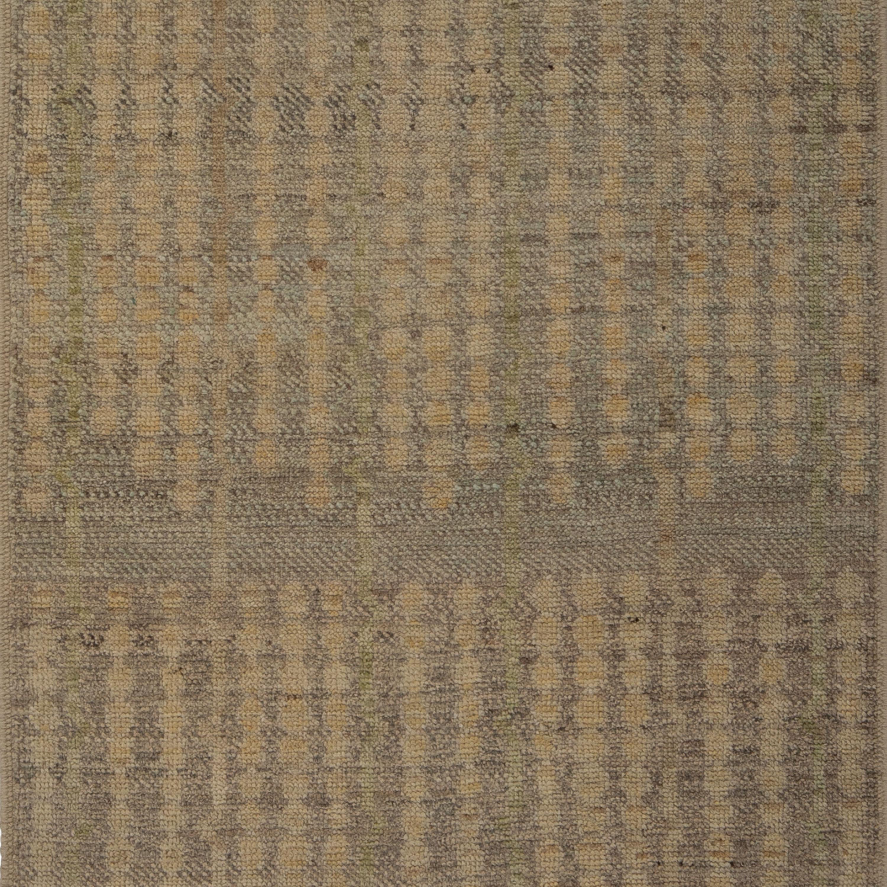 Inspired by the grounding foundations of Earth's natural colors and pure materials, the Zameen Collection features a wide array of Mid-century modern motifs in soft neutral tones. Hand-knotted in Central Asia, Zameen rugs will be celebrated for