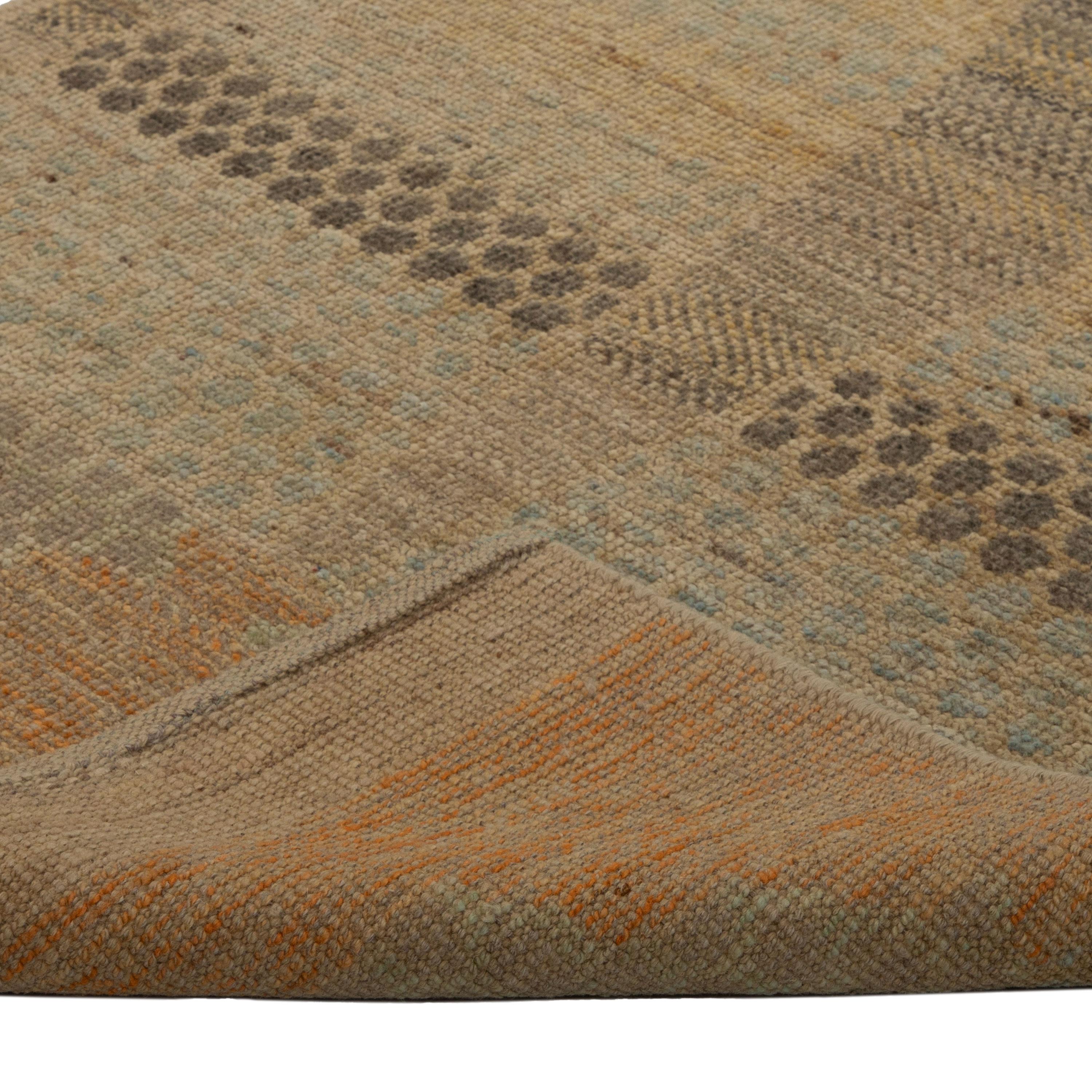 Afghan abc carpet Zameen Patterned Modern Wool Rug - 3' x 13'4