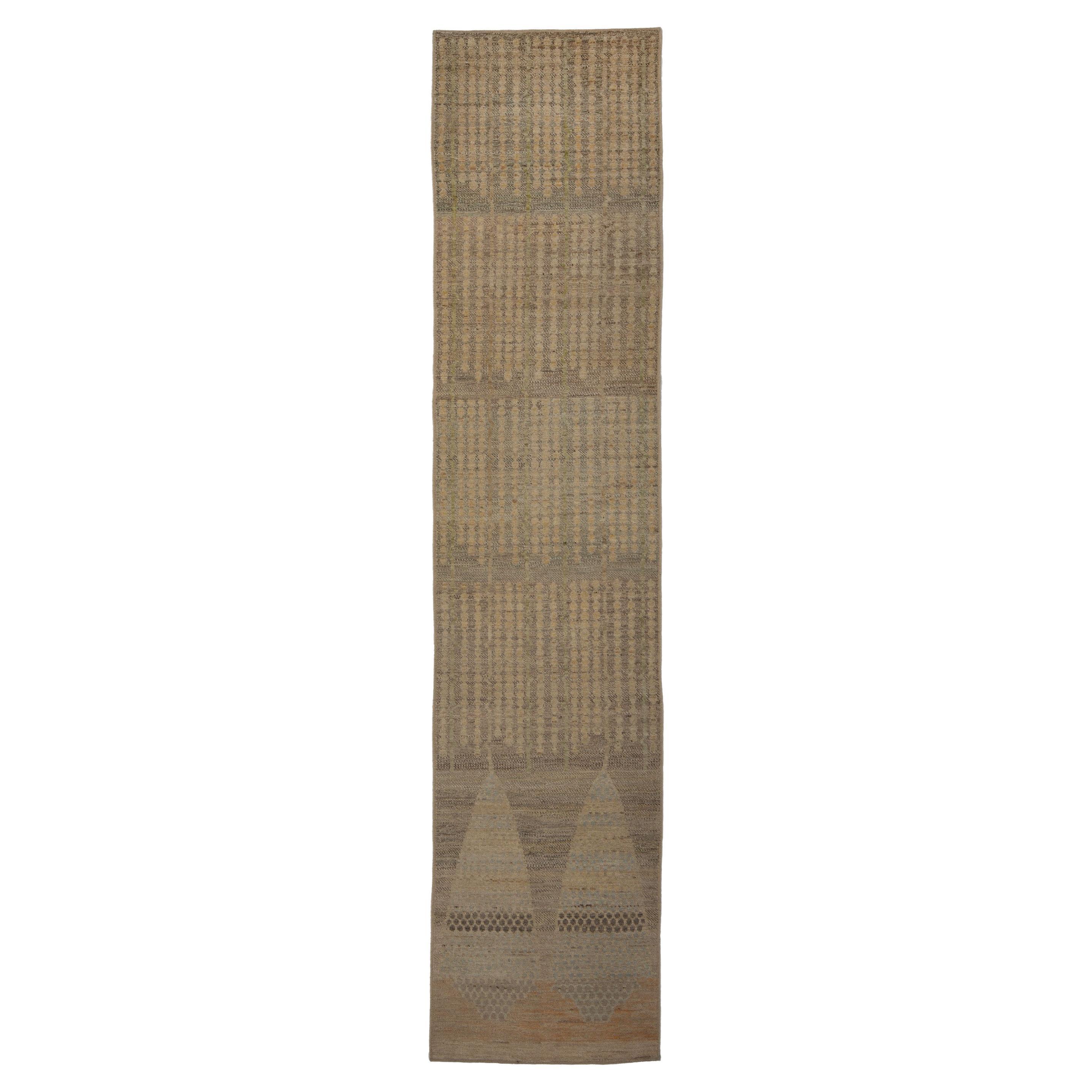 abc carpet Zameen Patterned Modern Wool Rug - 3' x 13'4"