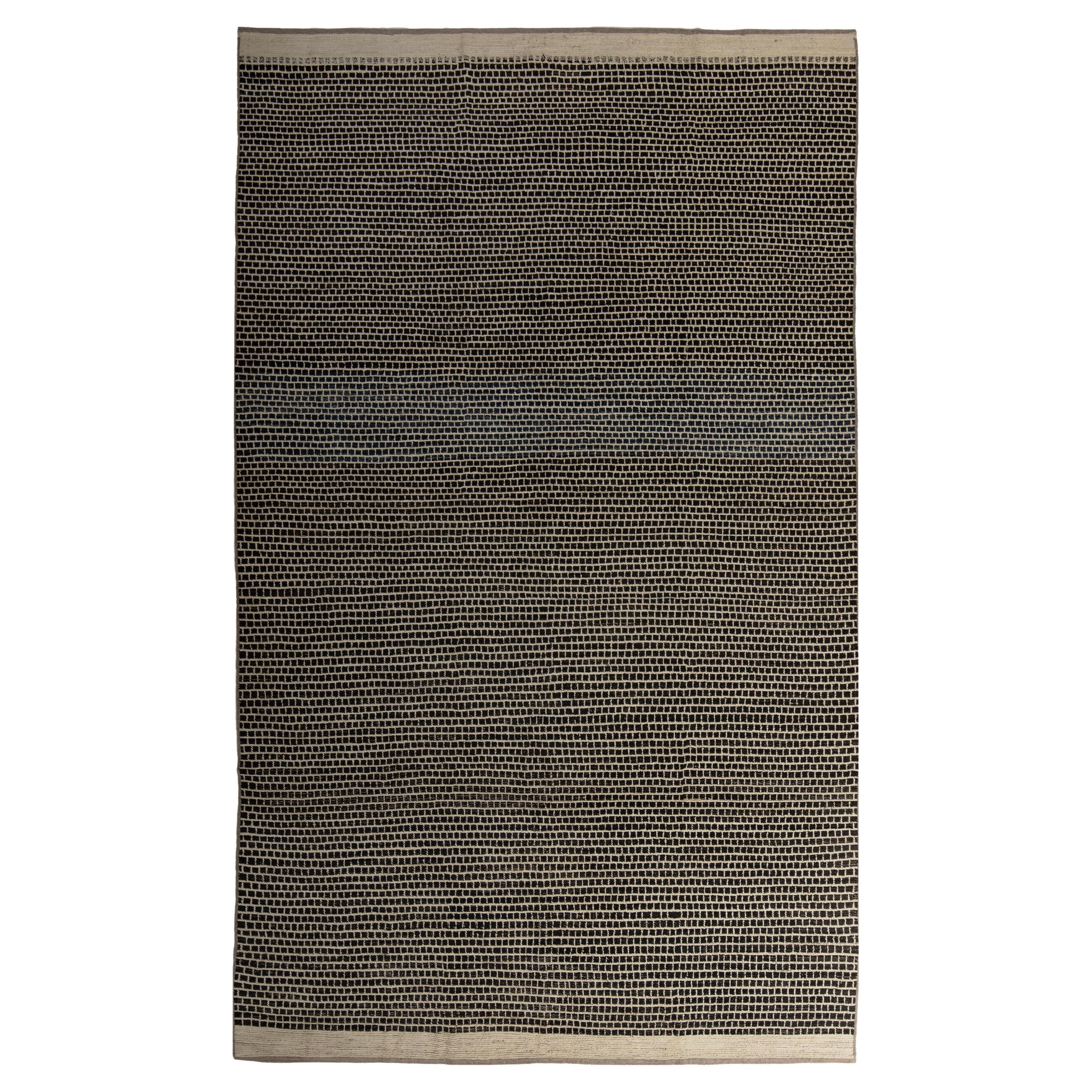Tapis moderne en laine à motifs Zameen - 8'4" x 13'5" en vente