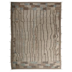 Abc carpet Tapis en laine moderne à motifs Brown Zameen - 9'4" x 12'8".