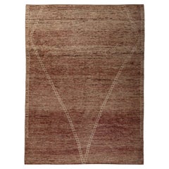 abc carpet Zameen Pink and Cream Modern Wool Rug - 7'6" x 10"