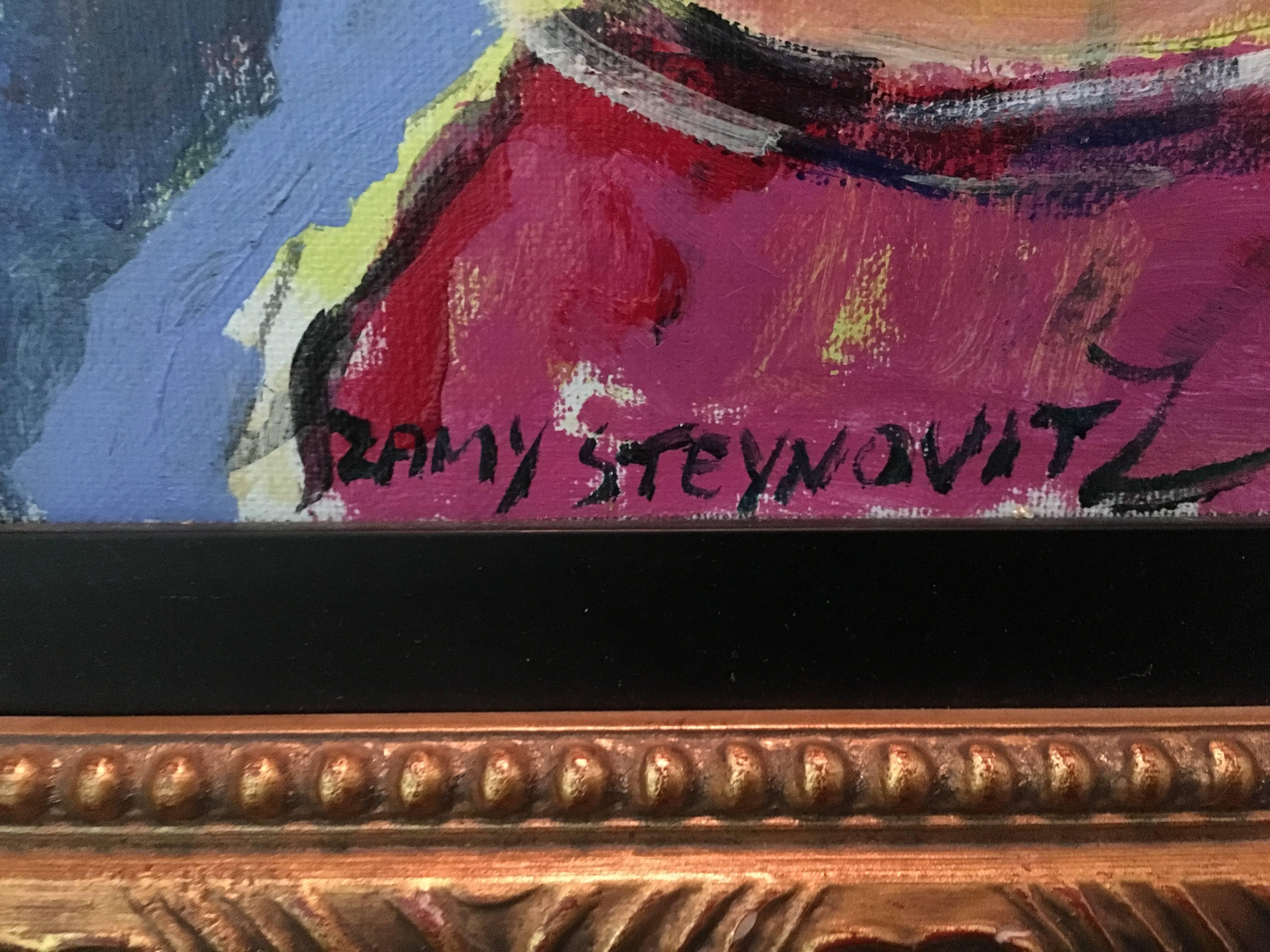 Zamy Steynovitz Beauties Carrying A Bunch of Grapes Original Oil im Angebot 1