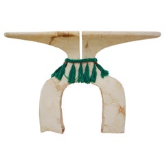 ZAMNÁ Limited Edition Sculptural Table in Cream Limestone by Iván Guerrero