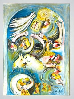 ZAMY STEYNOVITZ "TRILOGY-FUTURE" OIL ON CANVAS 1976