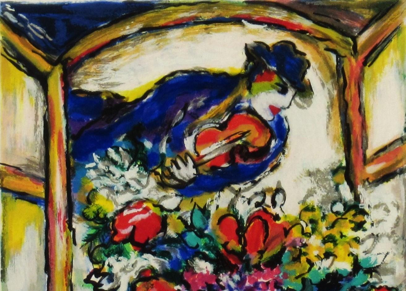 Flowers Before Window - Impressionist Print by Zamy Steynovitz