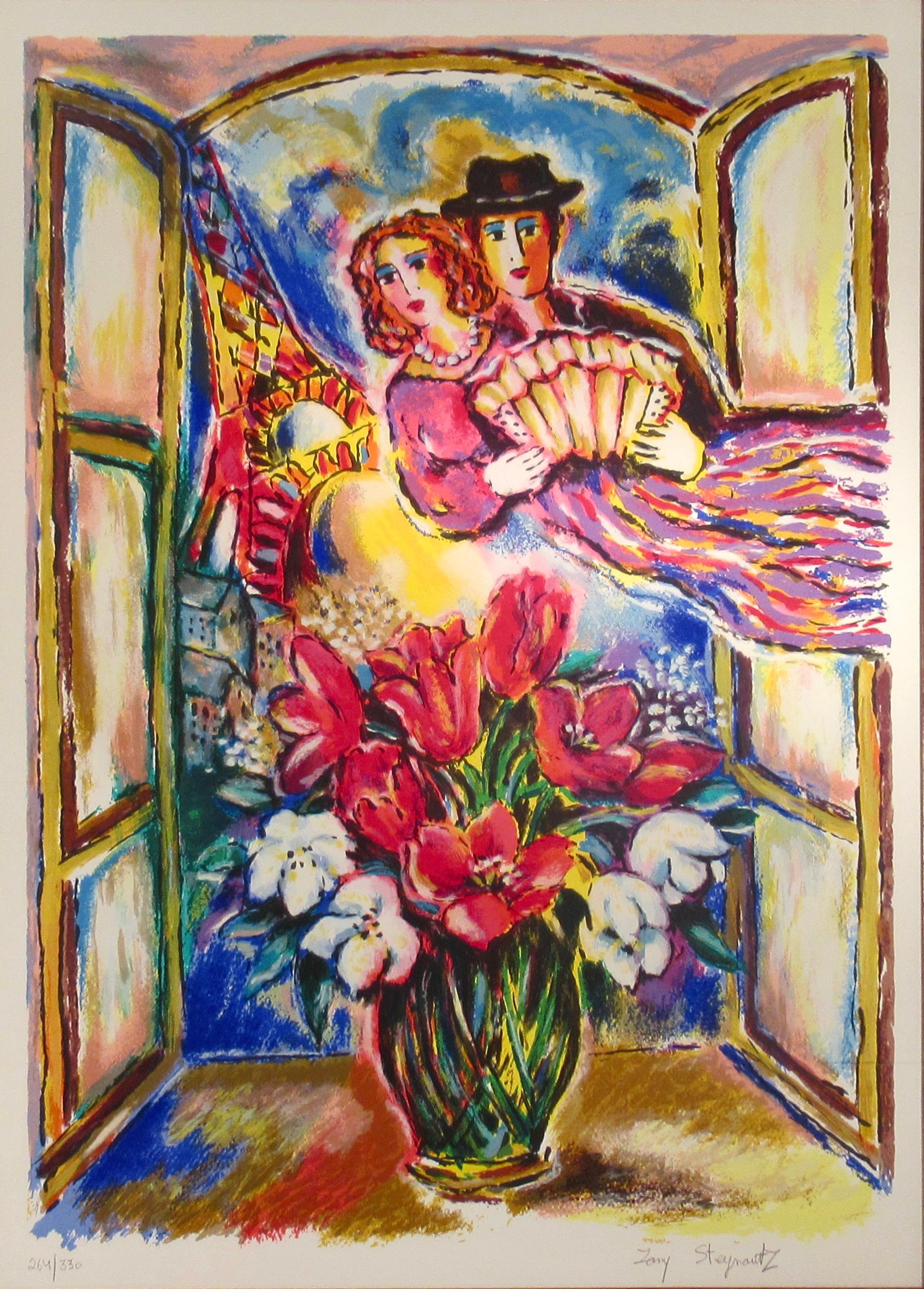Musical Bouquet in Paris - Print by Zamy Steynovitz