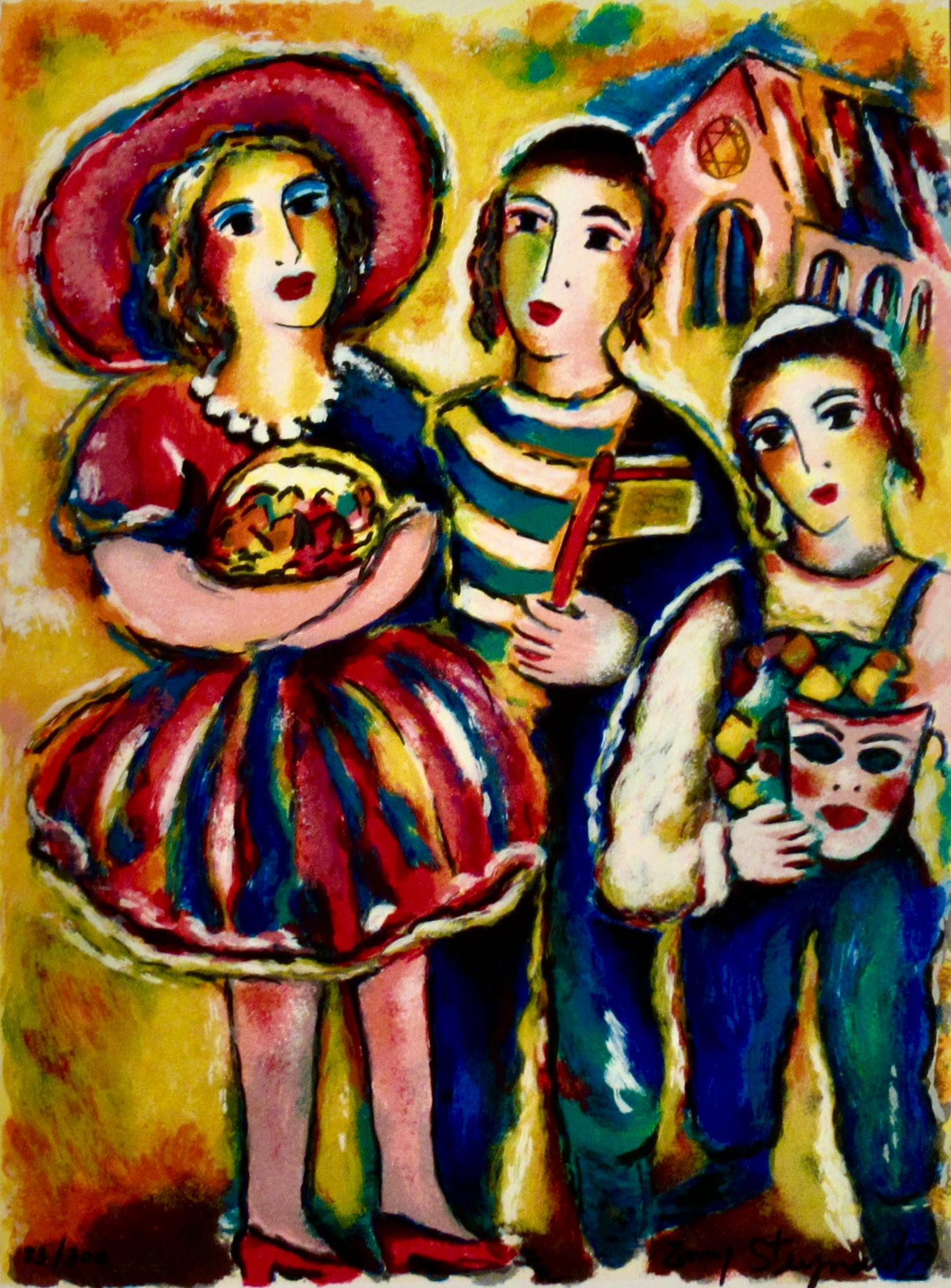 Trois enfants - Print de Zamy Steynovitz