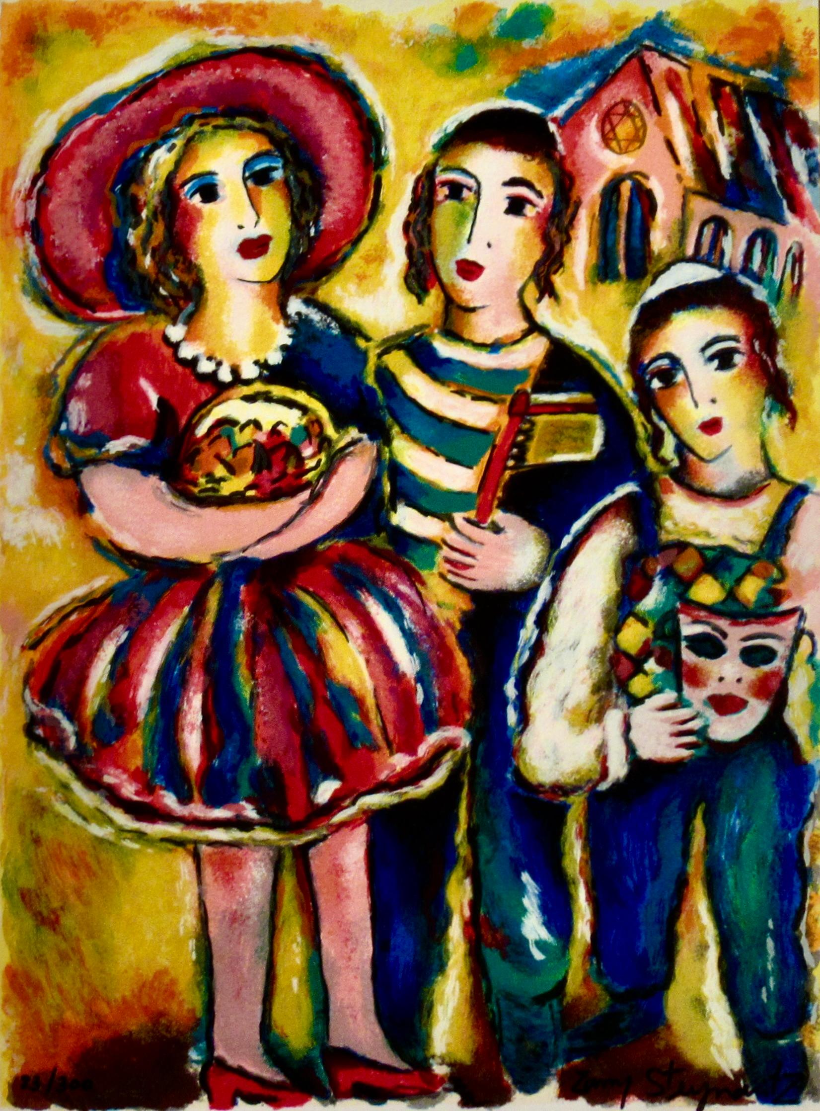 Three Children - Print by Zamy Steynovitz