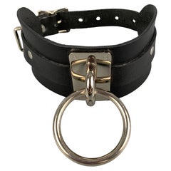 ZANA BAYNE Black Leather Choker Necklace