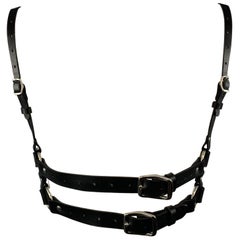 ZANA BAYNE Size S Black Leather Studded "NOT MY PRESIDENT" Harness