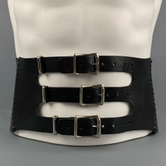 ZANA BAYNE Waist Size M Black Leather Belt
