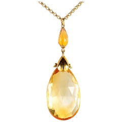 Zancan - Collier pendentif en or jaune 18 carats avec citrine