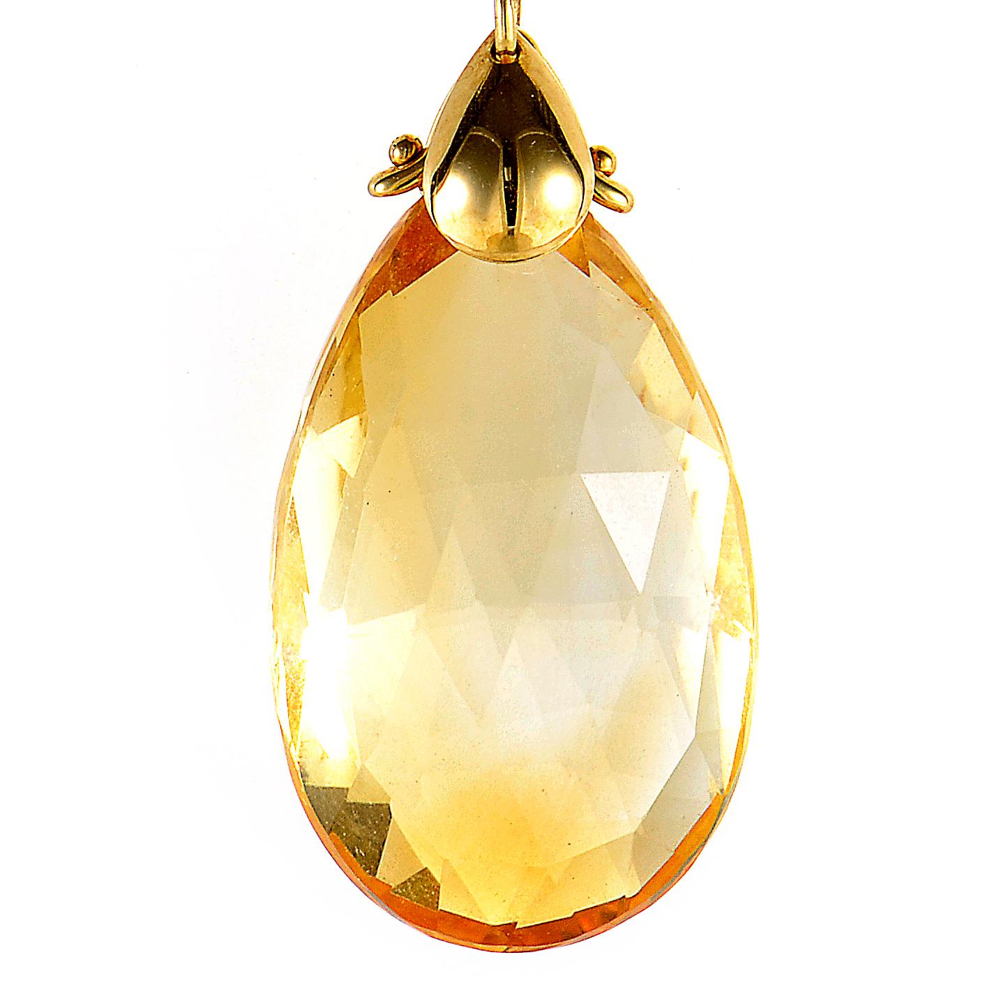 Zancan 18 Karat Yellow Gold Citrine Pendant Necklace In New Condition In Southampton, PA