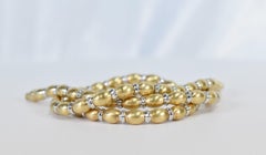 Zancan 18k Yellow & White Gold Polished & Brushed Beaded Necklace, 17" - 36.3g