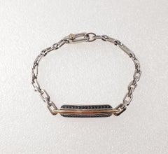 Bracciale Zancan Cosmopolitan in argento, oro rosa e spinelli neri
