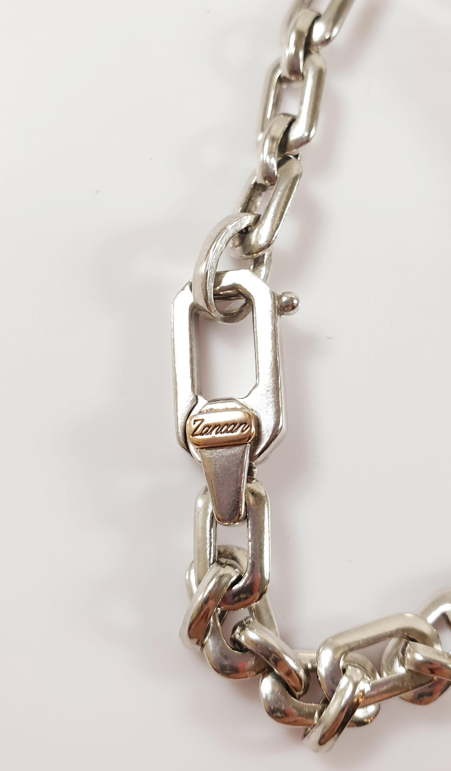 Contemporary Zancan Cosmopolitan Sterling Silver, Rose Gold and Black Spinels Bracelet For Sale