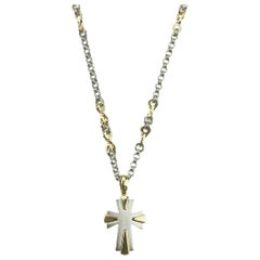 Zancan, Gents/Ladies Chain & Cross Pendant & Tusk Charm/Necklace in 18K Gold