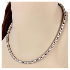 Zancan Polierte & gebürstete 18K Weißgold Halskette