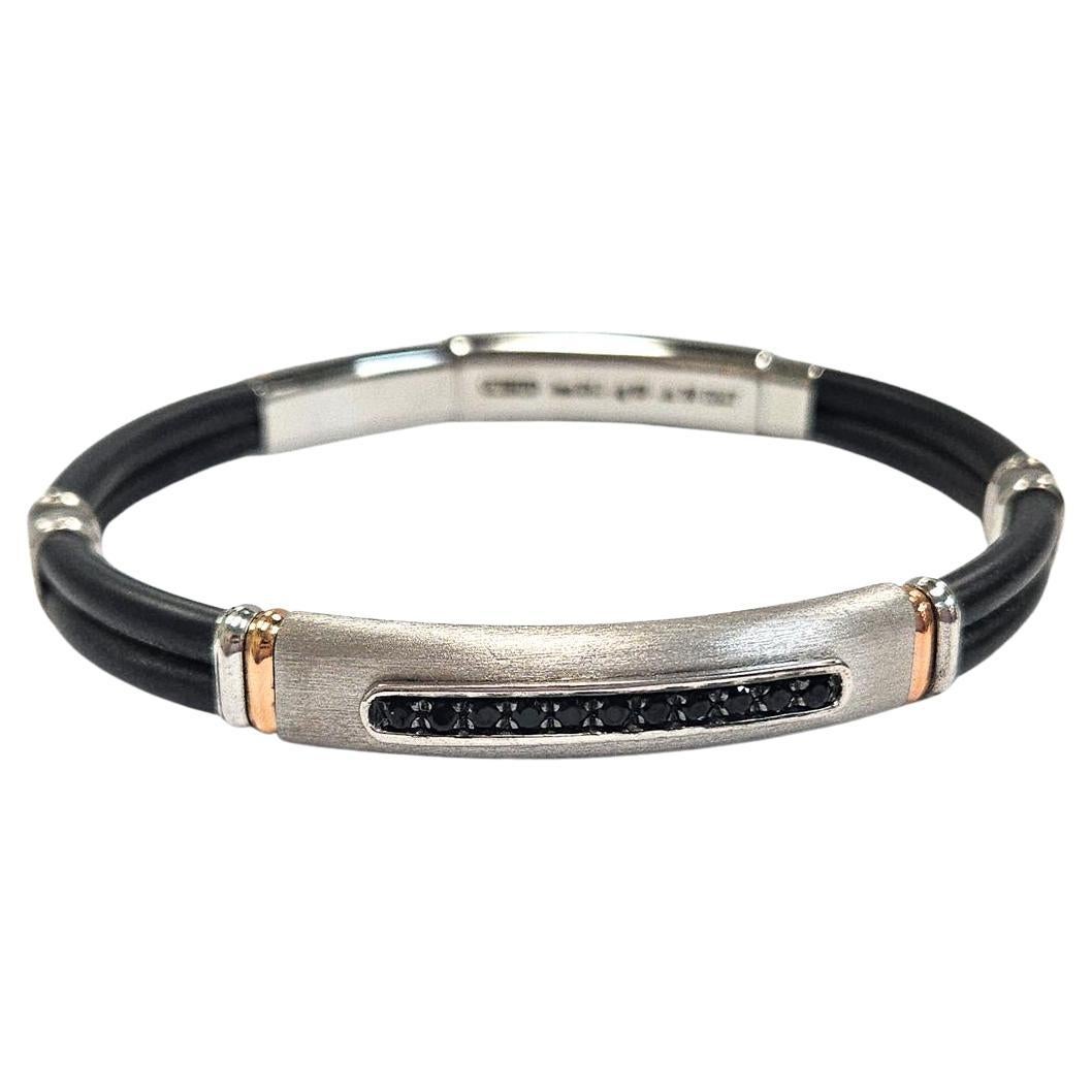 Bracciale Zancan "Rekord" in argento, oro 18kt e spinello nero - Nuovo
