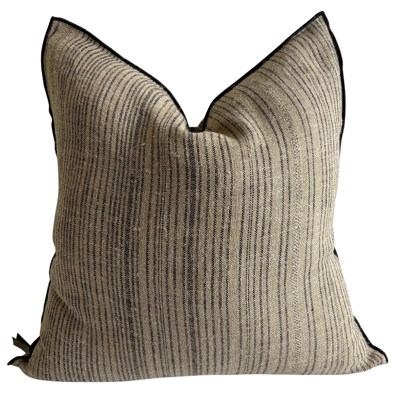 Rustique Zance French Linen Euro Pillow For Sale